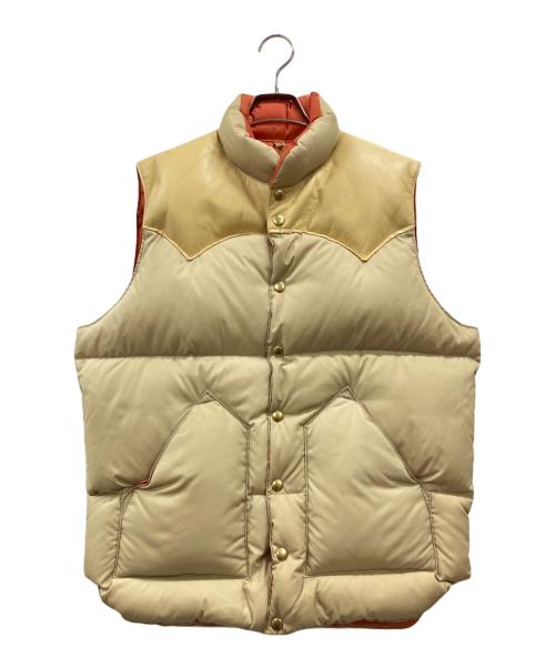 RockyMountainFeatherBed（ロッキーマウンテンフェザーベッド）RockyMountainFeatherBed (ロッキーマウンテンフェザーベッド) レザーヨークダウンベスト ベージュ サイズ:42の古着・服飾アイテム