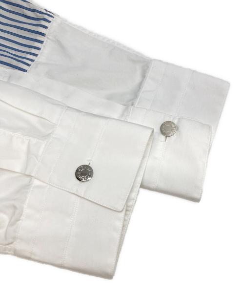 HERMES（エルメス）HERMES (エルメス) セリエボタンストライプ比翼シャツ ブルー サイズ:43の古着・服飾アイテム