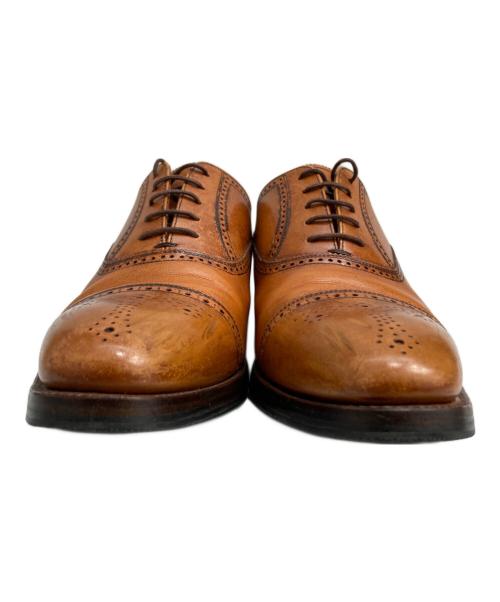 SCOTCH GRAIN（スコッチグレイン）SCOTCH GRAIN (スコッチグレイン) セミブローグドレスシューズ ベージュ サイズ:25 1/2の古着・服飾アイテム