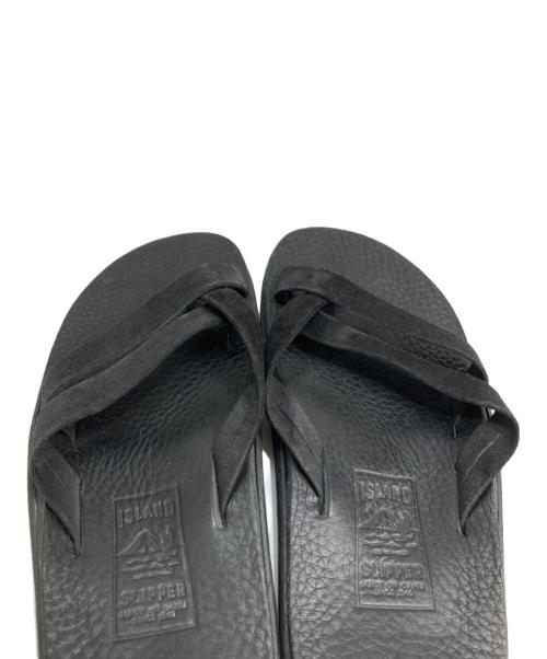 ISLAND SLIPPER（アイランドスリッパ）ISLAND SLIPPER (アイランドスリッパ) レザートングサンダル ブラック サイズ:9の古着・服飾アイテム