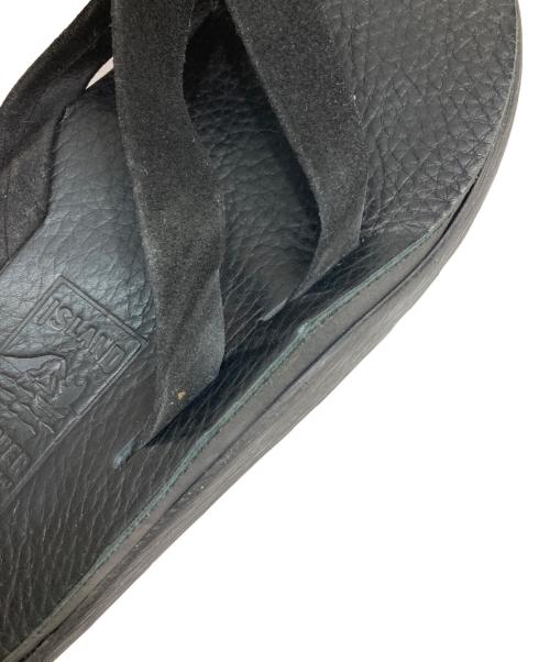 ISLAND SLIPPER（アイランドスリッパ）ISLAND SLIPPER (アイランドスリッパ) レザートングサンダル ブラック サイズ:9の古着・服飾アイテム