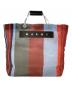 MARNI（マルニ）の古着「フラワーカフェストライプトートバッグ」｜ブルー×ブラウン