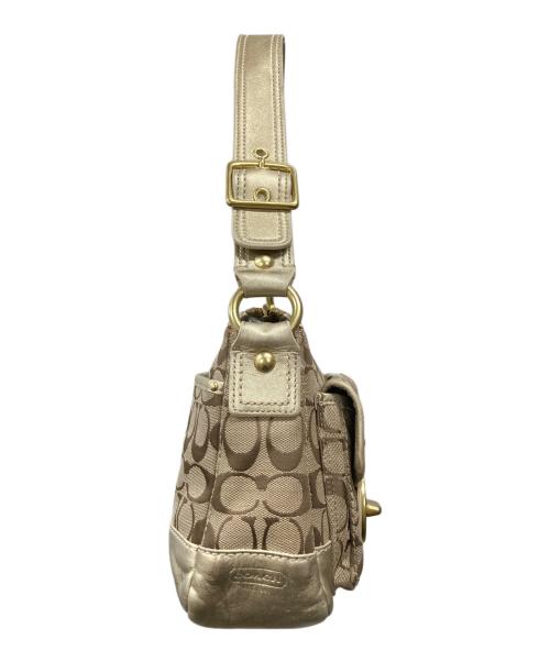 COACH（コーチ）COACH (コーチ) ショルダーバッグ ベージュ×ブラウン×ゴールドの古着・服飾アイテム