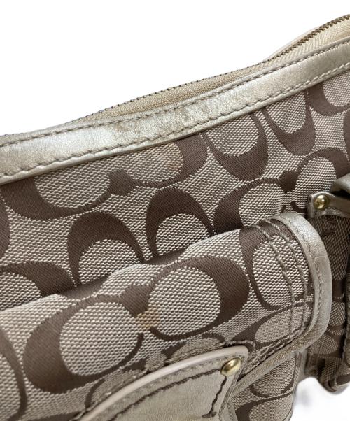 COACH（コーチ）COACH (コーチ) ショルダーバッグ ベージュ×ブラウン×ゴールドの古着・服飾アイテム