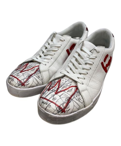 Sangacio（サンガッチョ）Sangacio (サンガッチョ) BASQUIAT (バスキア) スニーカー ホワイト×レッド サイズ:27の古着・服飾アイテム