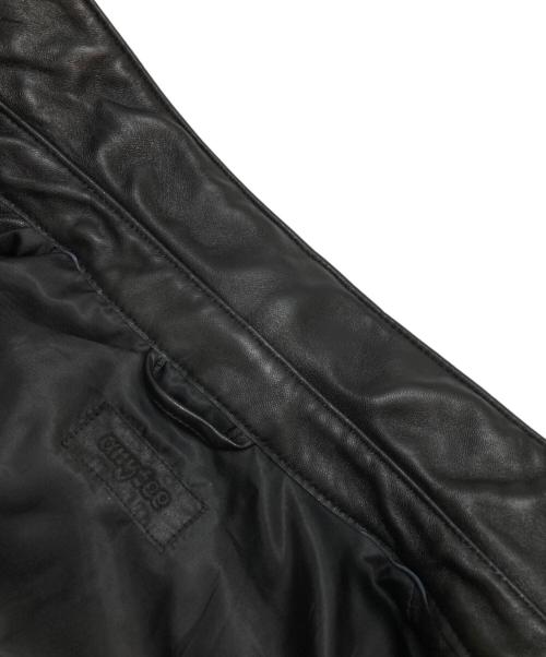 anytee（エニティー）anytee (エニティー) Fragments of Vintage Leather Zip-up Jacket ブラック サイズ:不明(実寸参照)の古着・服飾アイテム