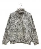 A BATHING APEアベイシングエイプ）の古着「WILD LEOPARD PATTERN RELAXED FIT HALF ZIP SWEATSHIRT」｜グレー