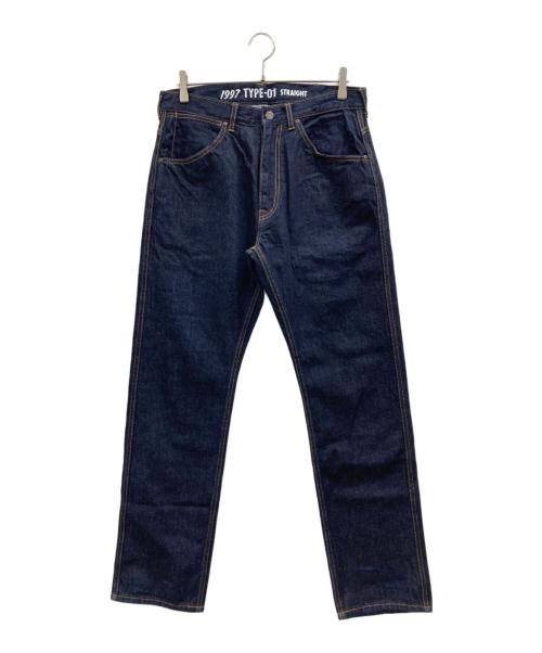A BATHING APE（アベイシングエイプ）A BATHING APE (アベイシングエイプ) 1997 TYPE-01 CHAMPION DENIM PANTS ネイビー サイズ:Mの古着・服飾アイテム