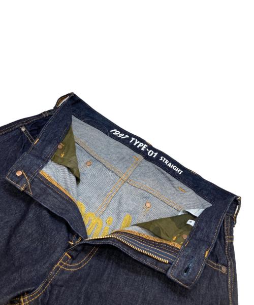 A BATHING APE（アベイシングエイプ）A BATHING APE (アベイシングエイプ) 1997 TYPE-01 CHAMPION DENIM PANTS ネイビー サイズ:Mの古着・服飾アイテム