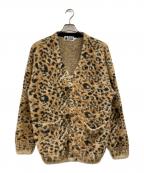A BATHING APEアベイシングエイプ）の古着「WILD LEOPARD PATTERN SHAGGY KNIT CARDIGAN」｜ブラウン