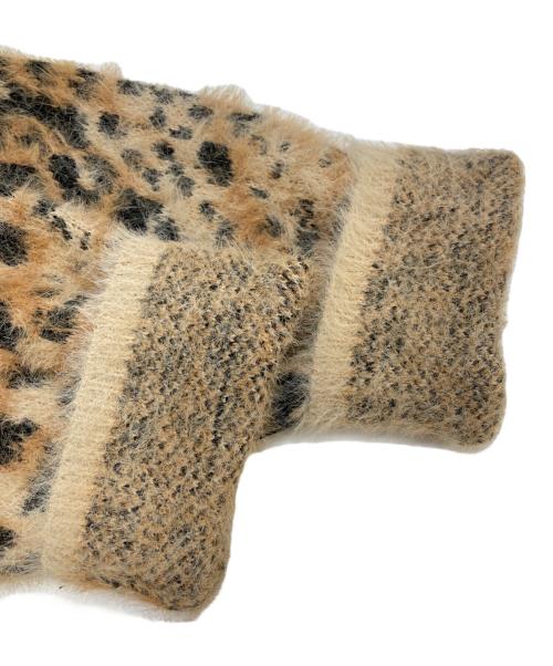 A BATHING APE（アベイシングエイプ）A BATHING APE (アベイシングエイプ) WILD LEOPARD PATTERN SHAGGY KNIT CARDIGAN ブラウン サイズ:Mの古着・服飾アイテム