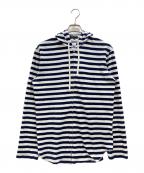 COMME des GARCONS HOMME PLUSコムデギャルソンオムプリュス）の古着「ボーダージップパーカー」｜ネイビー×ホワイト