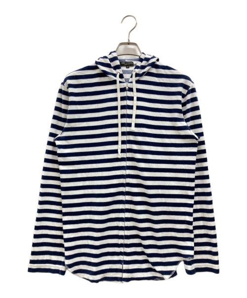 COMME des GARCONS HOMME PLUS（コムデギャルソンオムプリュス）COMME des GARCONS HOMME PLUS (コムデギャルソンオムプリュス) ボーダージップパーカー ネイビー×ホワイト サイズ:Mの古着・服飾アイテム