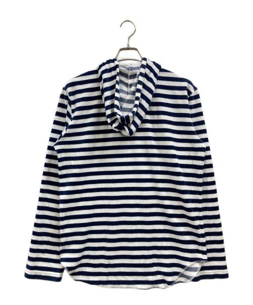 COMME des GARCONS HOMME PLUS（コムデギャルソンオムプリュス）COMME des GARCONS HOMME PLUS (コムデギャルソンオムプリュス) ボーダージップパーカー ネイビー×ホワイト サイズ:Mの古着・服飾アイテム