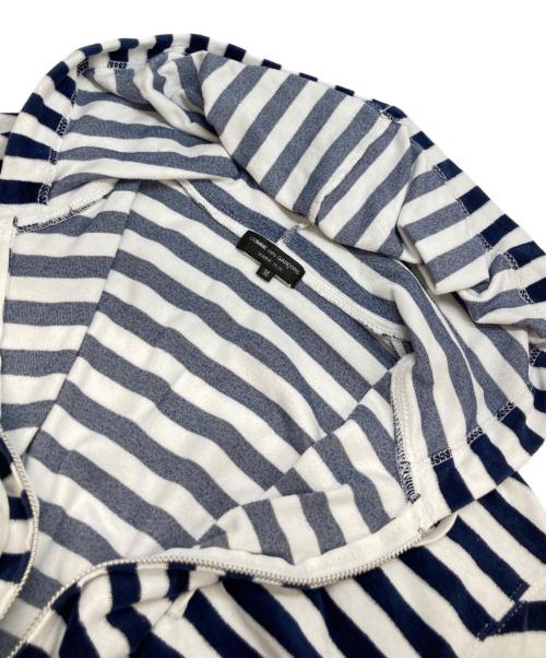COMME des GARCONS HOMME PLUS（コムデギャルソンオムプリュス）COMME des GARCONS HOMME PLUS (コムデギャルソンオムプリュス) ボーダージップパーカー ネイビー×ホワイト サイズ:Mの古着・服飾アイテム