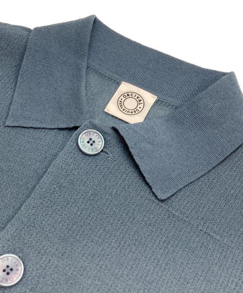 ORCIVAL（オーシバル）ORCIVAL (オーシバル) ジャカード 衿付きニットカーディガン ブルー サイズ:1の古着・服飾アイテム