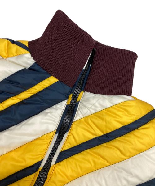 MARNI（マルニ）MARNI (マルニ) ストライプ ロングダウンコート イエロー×ネイビー サイズ:40の古着・服飾アイテム
