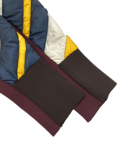 MARNI（マルニ）MARNI (マルニ) ストライプ ロングダウンコート イエロー×ネイビー サイズ:40の古着・服飾アイテム