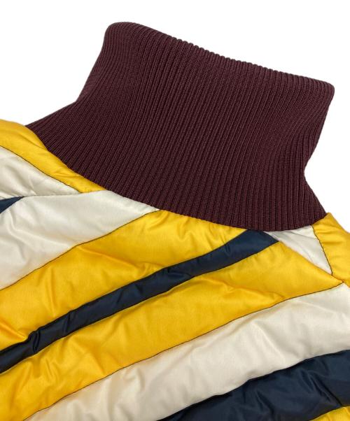 MARNI（マルニ）MARNI (マルニ) ストライプ ロングダウンコート イエロー×ネイビー サイズ:40の古着・服飾アイテム