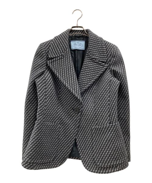 PRADA（プラダ）PRADA (プラダ) バージンウールアンゴラジャケット グレー サイズ:42Sの古着・服飾アイテム