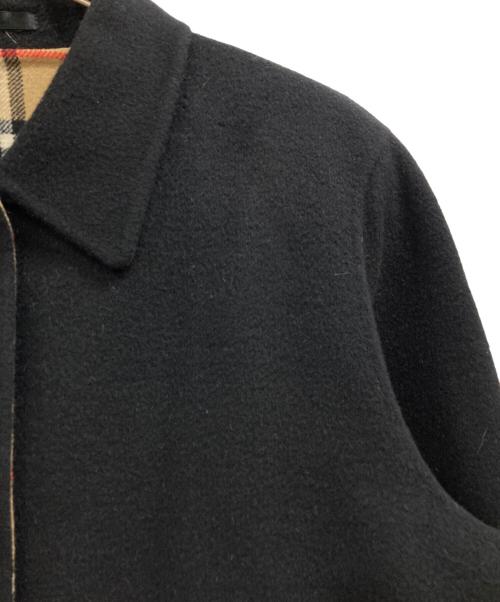 Burberry's（バーバリーズ）Burberry's (バーバリーズ) 裏ノバチェックウールステンカラーコート ブラック サイズ:7ARの古着・服飾アイテム