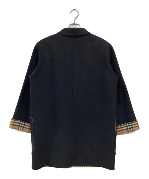 Burberry's（バーバリーズ）Burberry's (バーバリーズ) 裏ノバチェックウールステンカラーコート ブラック サイズ:7ARの古着・服飾アイテム