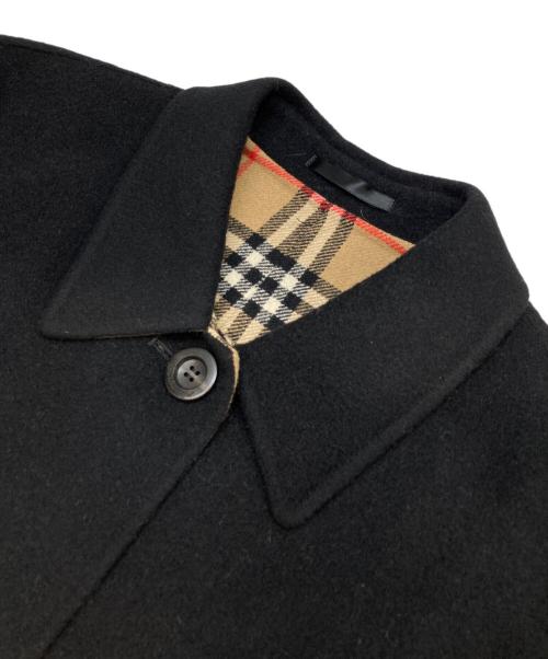 Burberry's（バーバリーズ）Burberry's (バーバリーズ) 裏ノバチェックウールステンカラーコート ブラック サイズ:7ARの古着・服飾アイテム