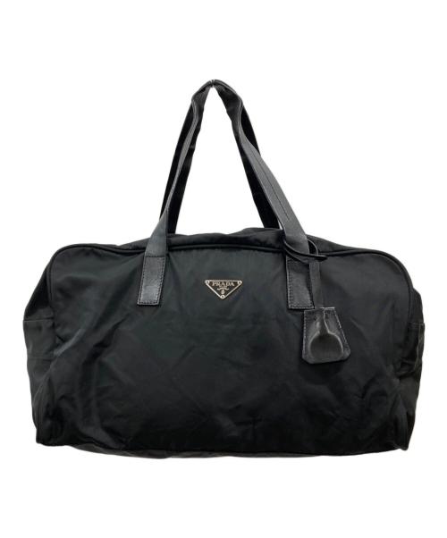 PRADA（プラダ）PRADA (プラダ) レザーハンドルナイロンミニボストンバッグ ブラックの古着・服飾アイテム