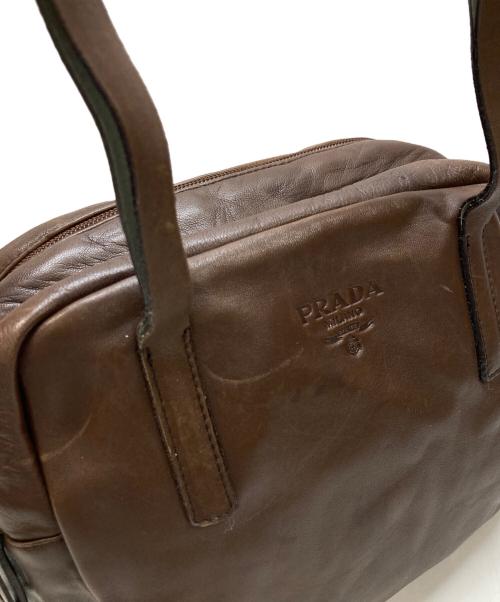 PRADA（プラダ）PRADA (プラダ) NAPPA BOX ショルダーバッグ ブラウンの古着・服飾アイテム