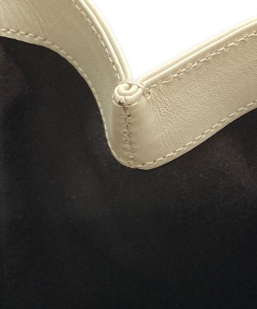 GUCCI（グッチ）GUCCI (グッチ) レザー×GGキャンバス トートバッグ アイボリーの古着・服飾アイテム