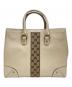 GUCCI（グッチ）の古着「レザー×GGキャンバス トートバッグ」｜アイボリー