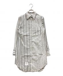 Thom Browne（トムブラウン）の古着「ストライプミニシャツドレス」｜ホワイト