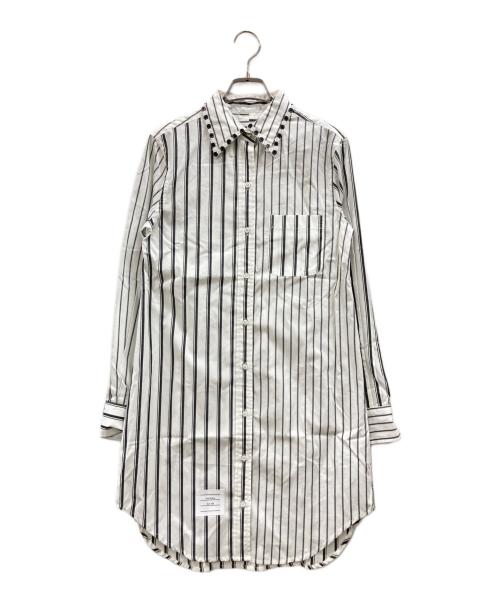 Thom Browne（トムブラウン）Thom Browne (トムブラウン) ストライプミニシャツドレス ホワイト サイズ:40の古着・服飾アイテム