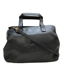 Vivienne Westwood（ヴィヴィアンウエストウッド）の古着「オーブ型押し2WAYレザーショルダーバッグ」｜ブラック