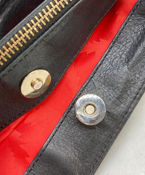 Vivienne Westwood（ヴィヴィアンウエストウッド）Vivienne Westwood (ヴィヴィアンウエストウッド) オーブ型押し2WAYレザーショルダーバッグ ブラックの古着・服飾アイテム