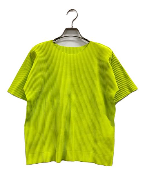 ISSEY MIYAKE（イッセイミヤケ）ISSEY MIYAKE (イッセイミヤケ) プリーツカットソー グリーン サイズ:不明(実寸参照)の古着・服飾アイテム