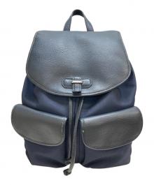 PELLE MORBIDA（ペッレモルビダ）の古着「フラップリュック」｜ネイビー×ブラック