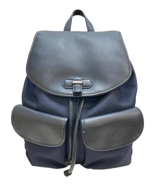 PELLE MORBIDA（ペッレモルビダ）PELLE MORBIDA (ペッレモルビダ) フラップリュック ネイビー×ブラックの古着・服飾アイテム