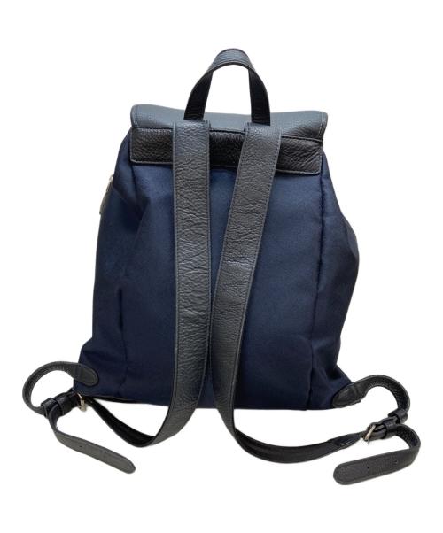 PELLE MORBIDA（ペッレモルビダ）PELLE MORBIDA (ペッレモルビダ) フラップリュック ネイビー×ブラックの古着・服飾アイテム