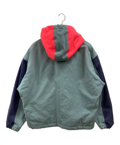 N.HOOLYWOOD（エヌ ハリウッド）N.HOOLYWOOD (エヌ ハリウッド) HOODED POLYFILLED BLOUSON ブルー×グリーン サイズ:38の古着・服飾アイテム