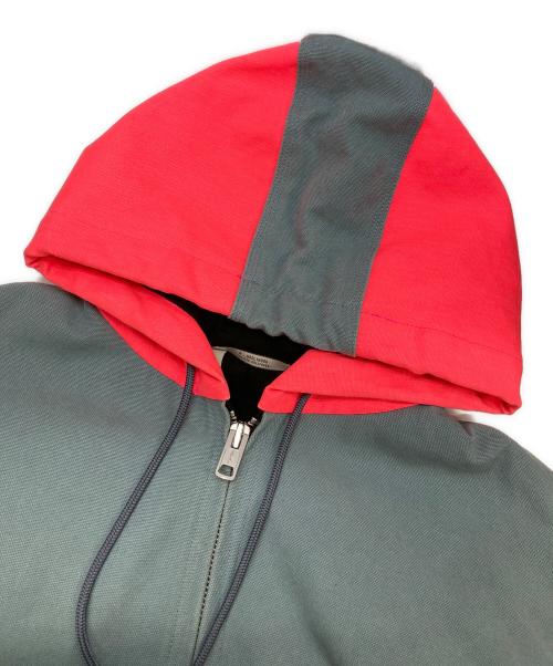 N.HOOLYWOOD（エヌ ハリウッド）N.HOOLYWOOD (エヌ ハリウッド) HOODED POLYFILLED BLOUSON ブルー×グリーン サイズ:38の古着・服飾アイテム