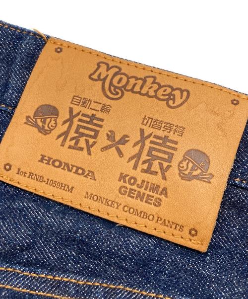 KOJIMA GENES（コジマジーンズ）KOJIMA GENES (コジマジーンズ) HONDA (ホンダ) ストライプ モンキーコンボパンツ インディゴ サイズ:25の古着・服飾アイテム