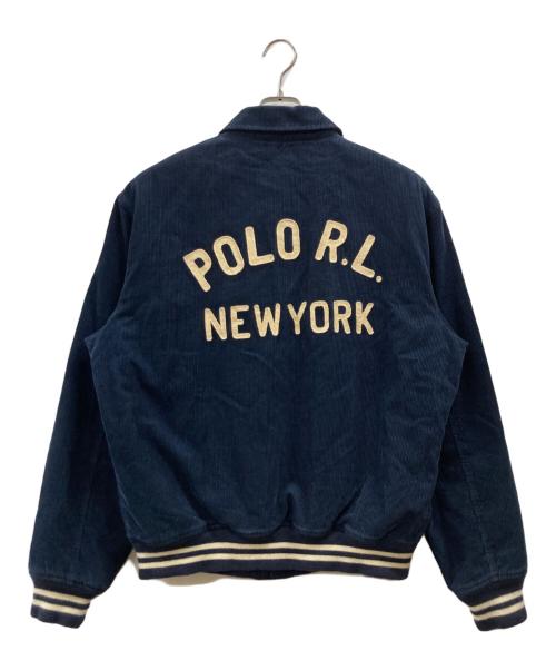 POLO RALPH LAUREN（ポロ・ラルフローレン）POLO RALPH LAUREN (ポロ・ラルフローレン) コーデュロイレタージャケット ネイビー サイズ:Lの古着・服飾アイテム