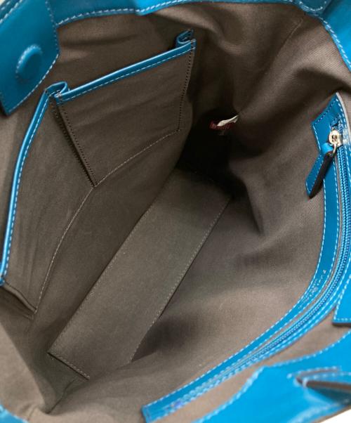 FUJITAKA（フジタカ）FUJITAKA (フジタカ) 2WAYレザートートバッグ ブルーの古着・服飾アイテム