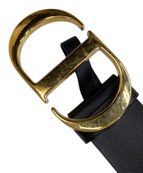 Christian Dior（クリスチャン ディオール）Christian Dior (クリスチャン ディオール) CDバックルゴールトカラーベルト ブラックの古着・服飾アイテム