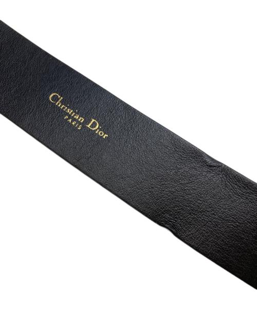 Christian Dior（クリスチャン ディオール）Christian Dior (クリスチャン ディオール) CDバックルゴールトカラーベルト ブラックの古着・服飾アイテム