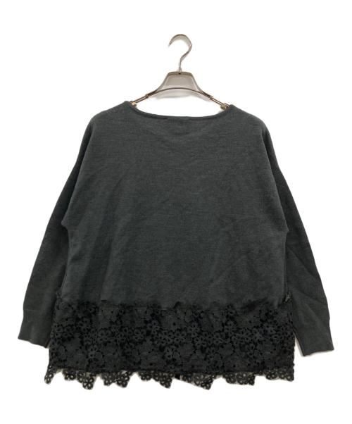 BEARDSLEY（ビアズリー）BEARDSLEY (ビアズリー) 裾レースニット グレー サイズ:FREEの古着・服飾アイテム