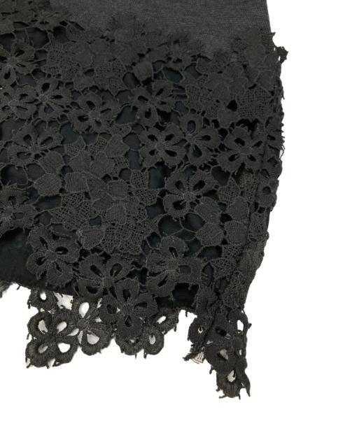 BEARDSLEY（ビアズリー）BEARDSLEY (ビアズリー) 裾レースニット グレー サイズ:FREEの古着・服飾アイテム