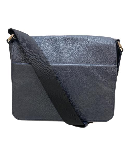 BALLY（バリー）BALLY (バリー) レザーフラップショルダーバッグ ネイビーの古着・服飾アイテム