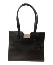 BALLY（バリー）の古着「ロゴプレートレザーバッグ」｜ブラック
